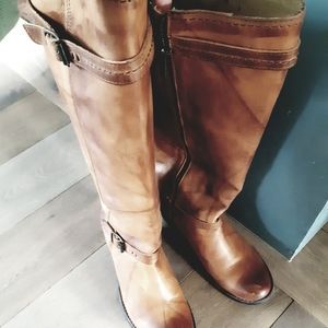 Women's Tan Leather Knee-High Boots